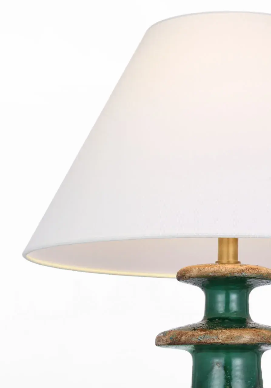 Elegant Coastal-Inspired Table Lamp with Sophisticated Green Finish - Image 3