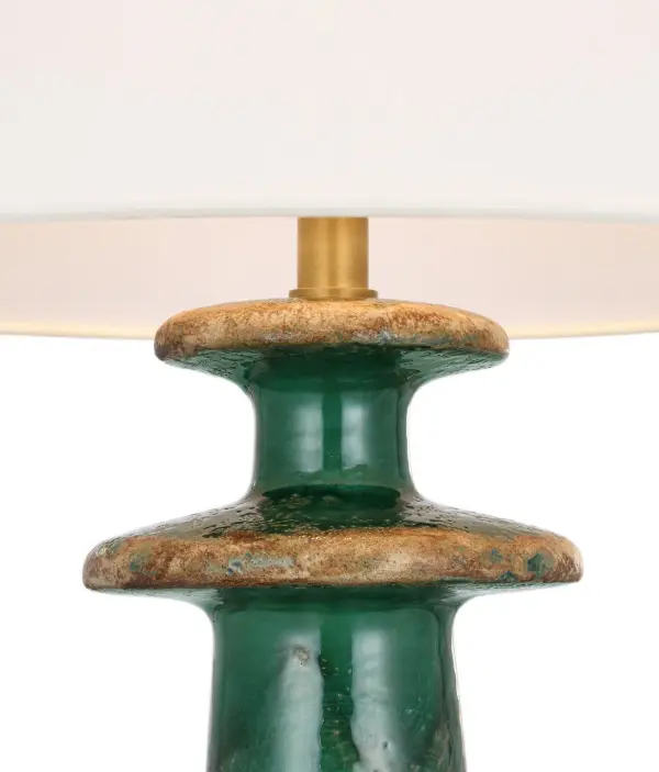 Elegant Coastal-Inspired Table Lamp with Sophisticated Green Finish - Image 5