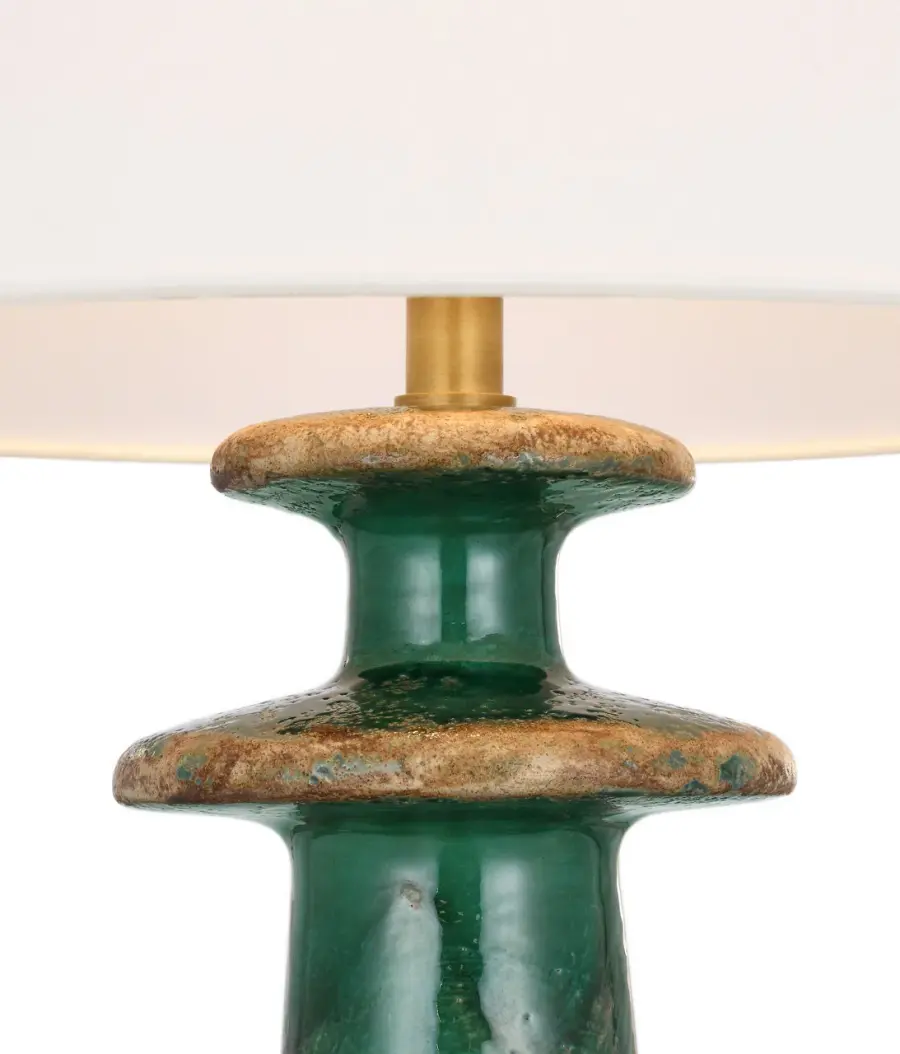 Elegant Coastal-Inspired Table Lamp with Sophisticated Green Finish - Image 5