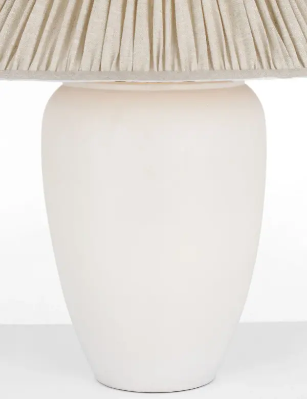 Anwen 23" Cordless Table Lamp in Chantilly with Natural Linen Pleated Shade - Image 4