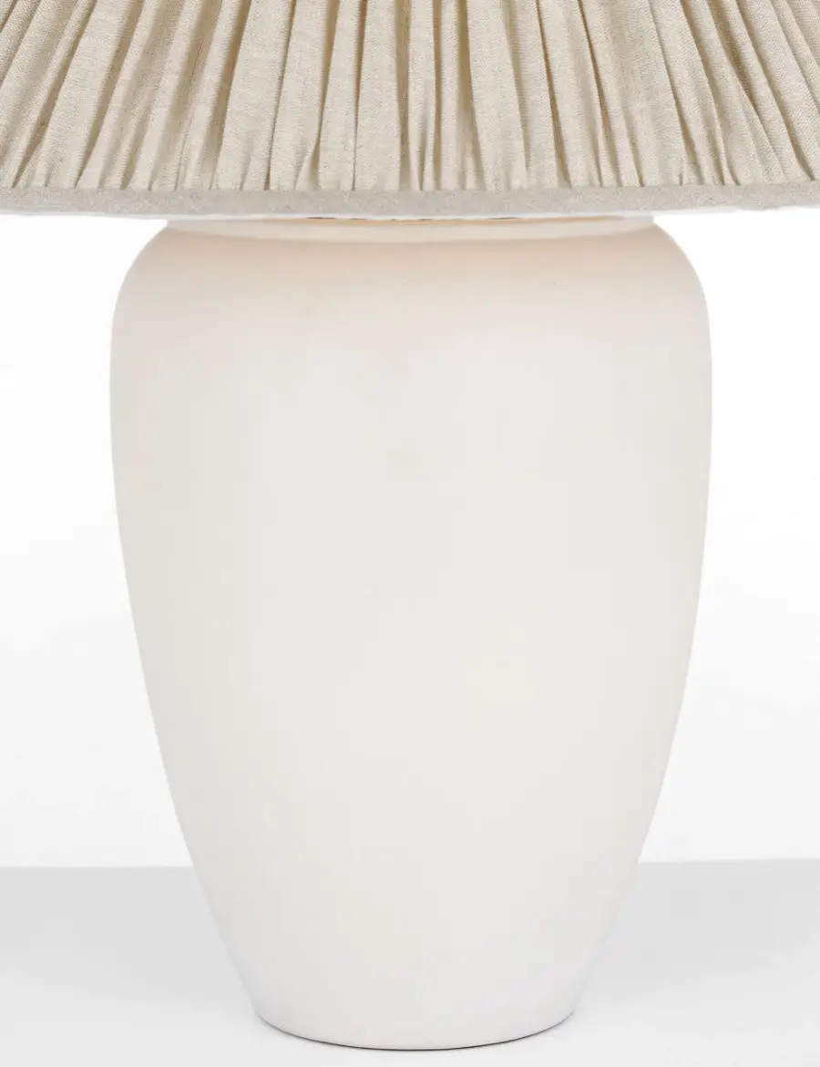 Anwen 23" Cordless Table Lamp in Chantilly with Natural Linen Pleated Shade - Image 4