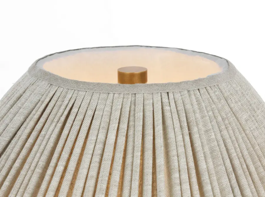 Anwen 23" Cordless Table Lamp in Chantilly with Natural Linen Pleated Shade - Image 5
