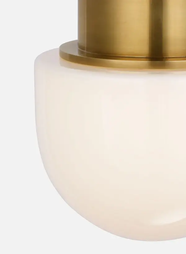 Callan 8" Flush Mount in Antique-Burnished Brass with White Glass Dome - Image 4