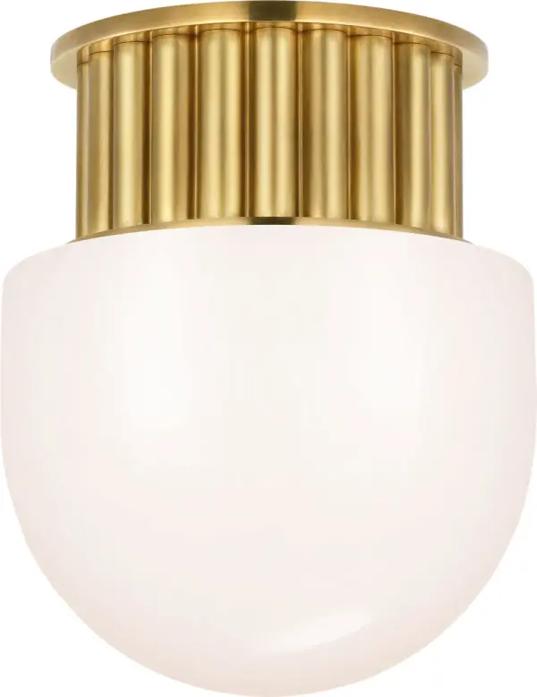 Elegant Compact Flush Mount with Timeless Brass Finish - Image 1