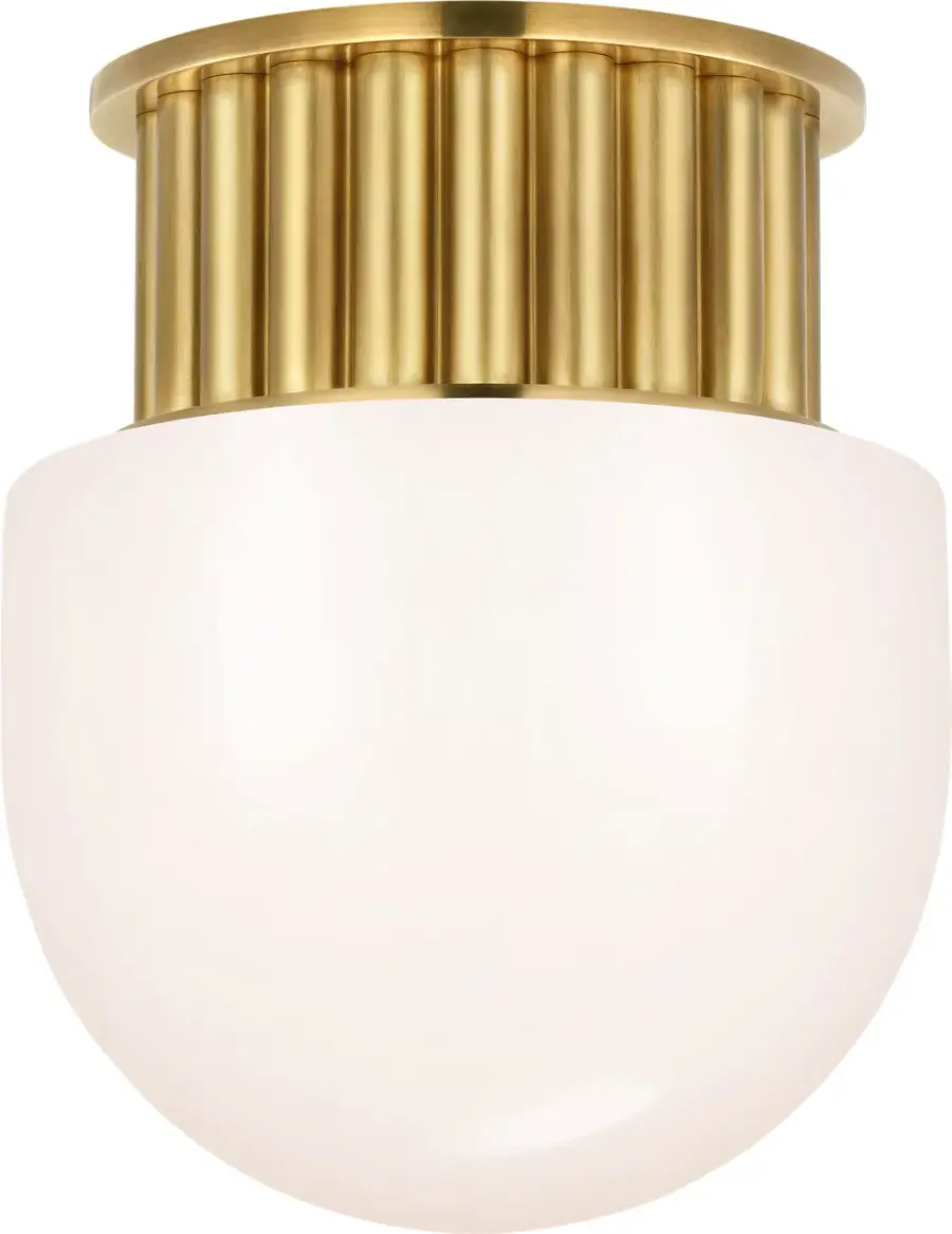 Elegant Compact Flush Mount with Timeless Brass Finish - Image 1
