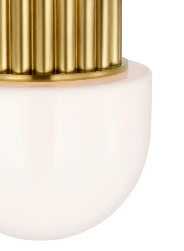 Elegant Compact Flush Mount with Timeless Brass Finish - Image 2