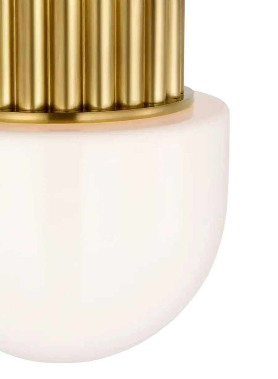 Elegant Compact Flush Mount with Timeless Brass Finish - Image 2