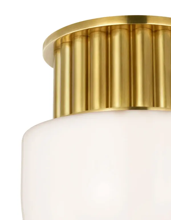 Elegant Compact Flush Mount with Timeless Brass Finish - Image 3