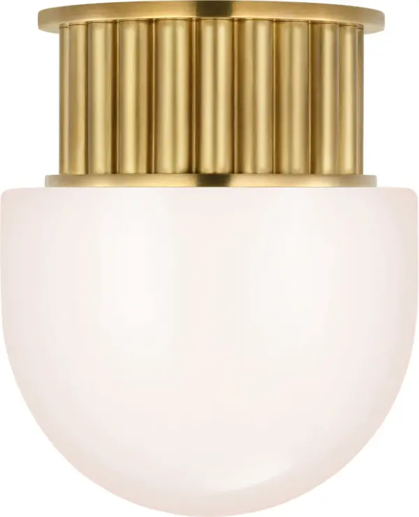 Elegant Compact Flush Mount with Timeless Brass Finish - Image 4