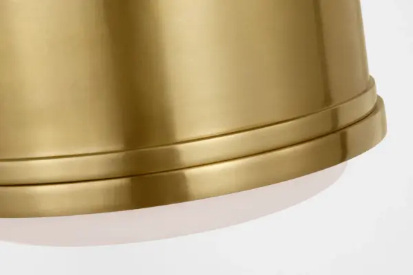 The Marden 6" Flush Mount combines classic antique brass warmth with clean white glass diffusion. Its compact profile makes it ideal for hallways, bathrooms, and closets where ceiling clearance is limited. - alternate view