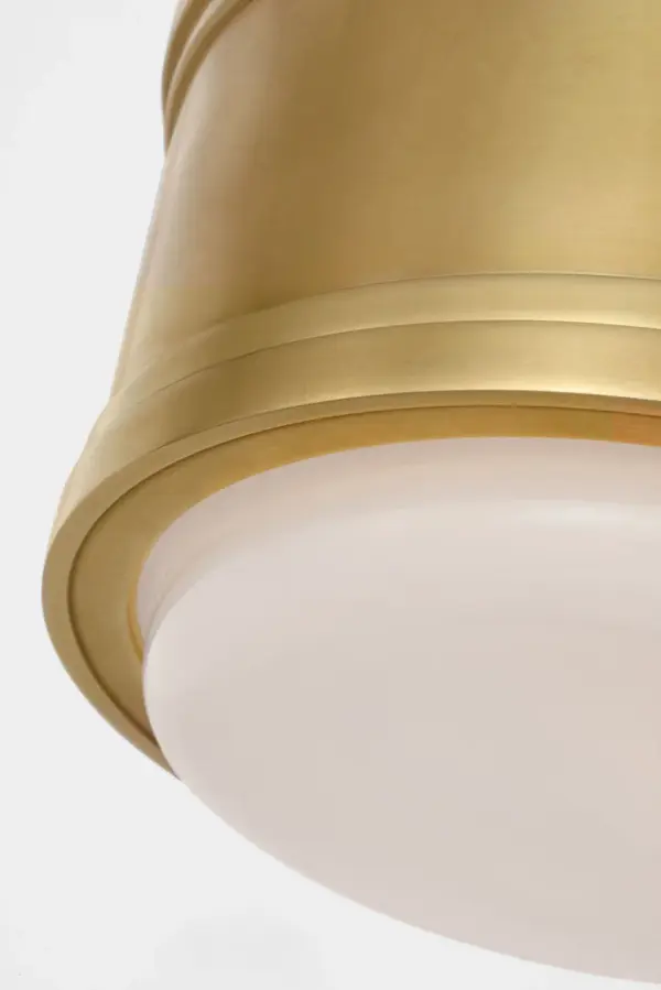 Marden 6" Flush Mount in Antique-Burnished Brass with White Glass - Image 5
