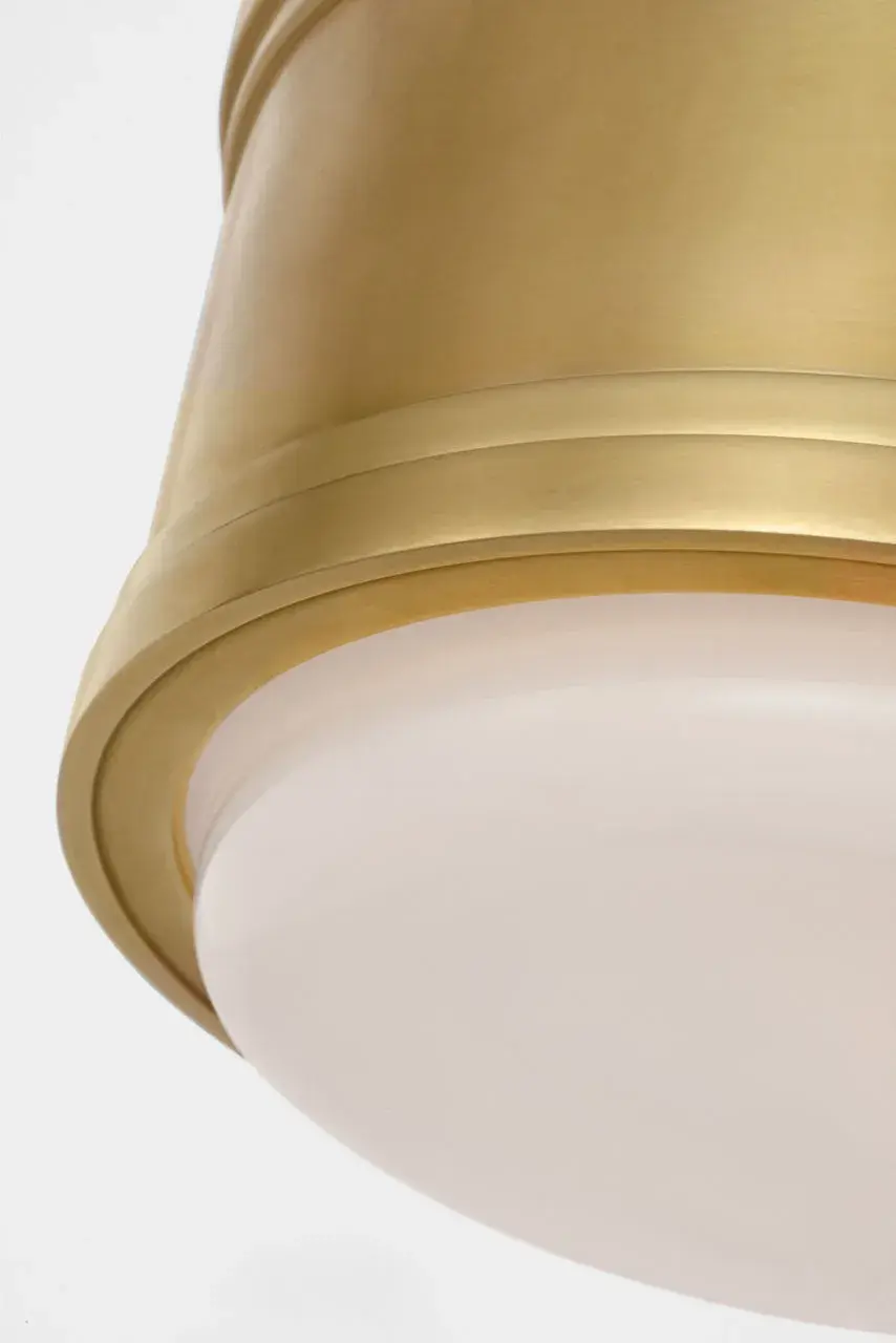Marden 6" Flush Mount in Antique-Burnished Brass with White Glass - Image 5