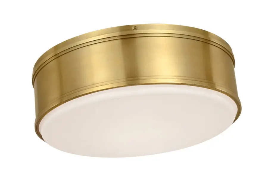 Elegant Transitional Flush Mount with Warm Brass Finish - Image 3
