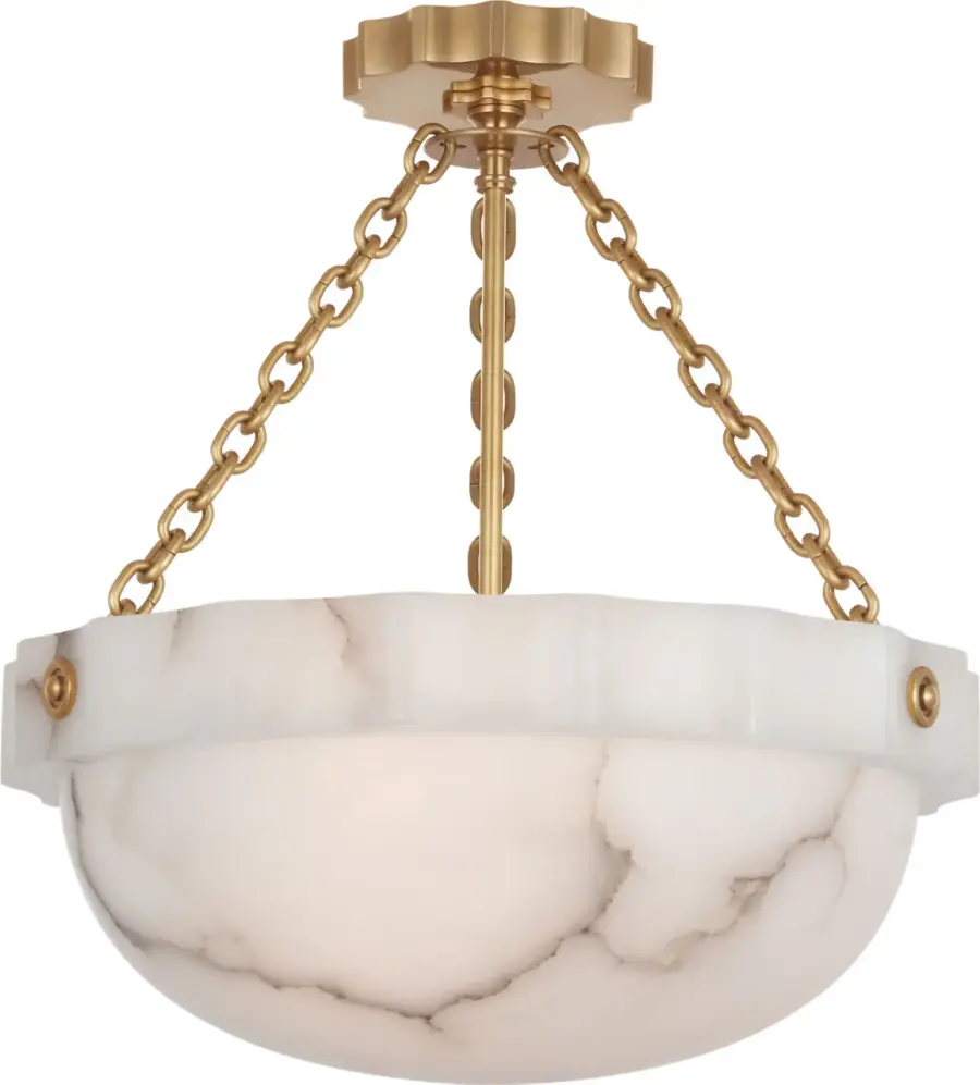 Fluted Band 16" Semi-Flush Mount in Alabaster - Image 1