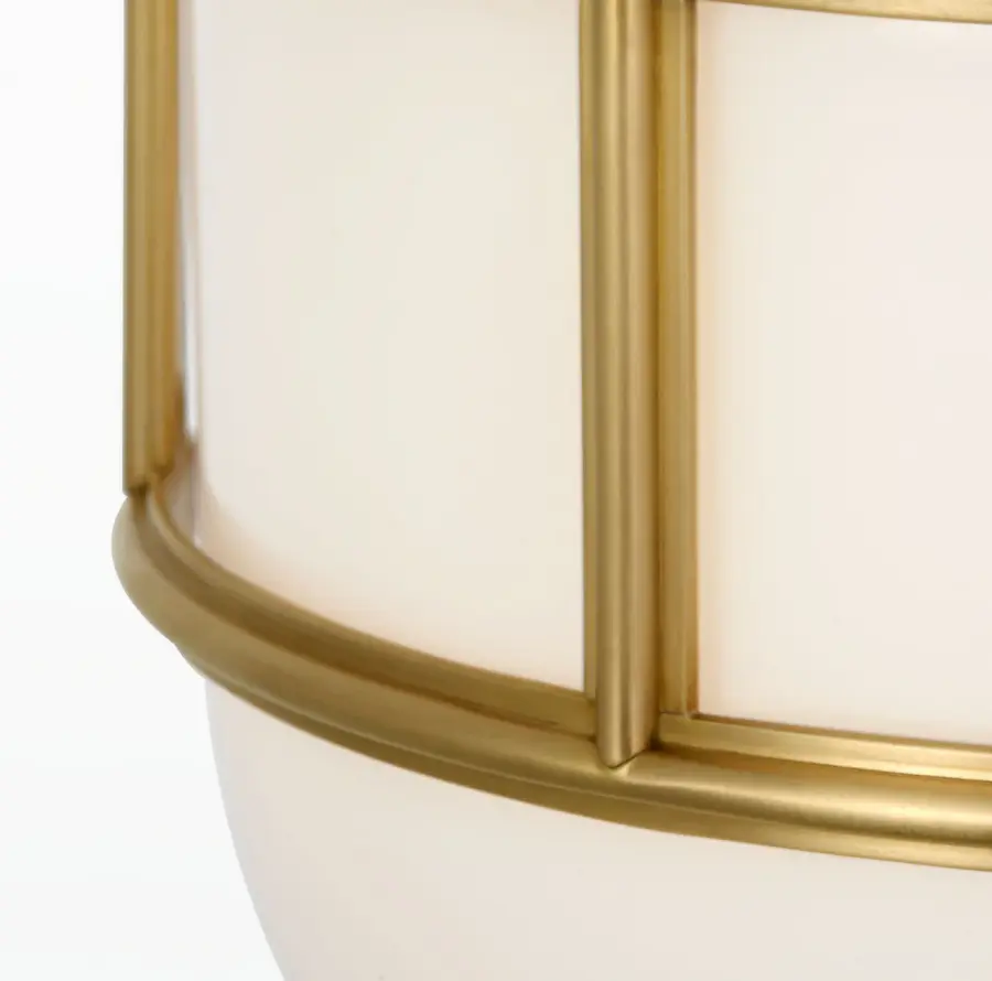 Martil 8" Flush Mount in Antique-Burnished Brass with White Glass - Image 3