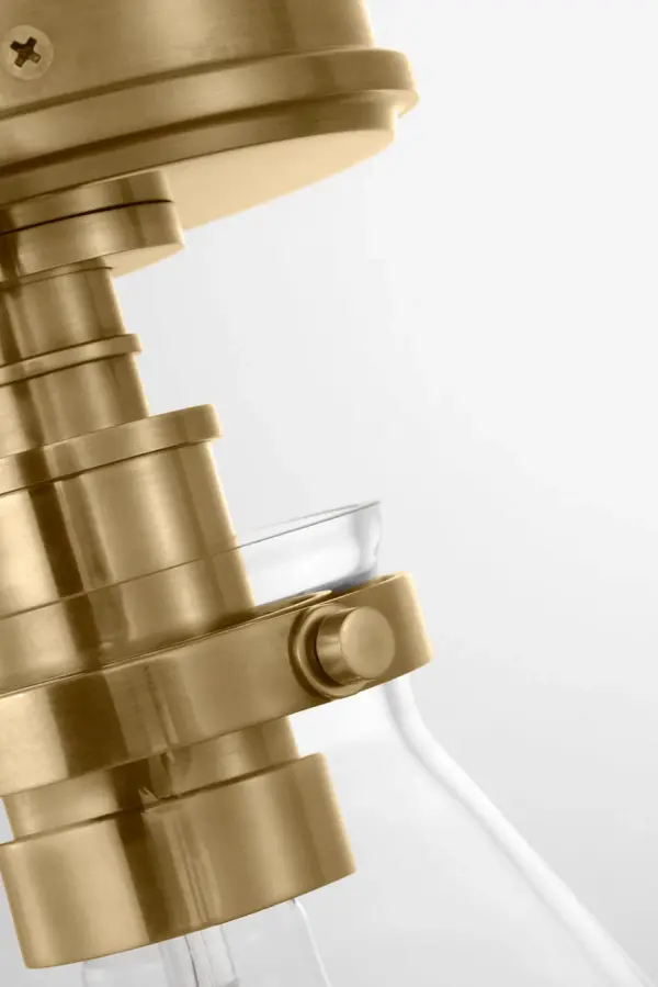 The Parkington 9" flush mount combines classic brass warmth with clean conical glass for versatile lighting. Its compact profile suits smaller spaces while the antique-burnished finish adds sophisticated character. - alternate view