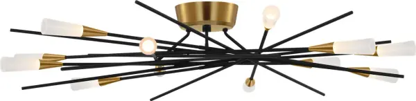 Bold 40" Statement Semi-Flush with Striking Radial Design - Image 2