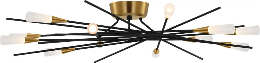 Bold 40" Statement Semi-Flush with Striking Radial Design - Image 2