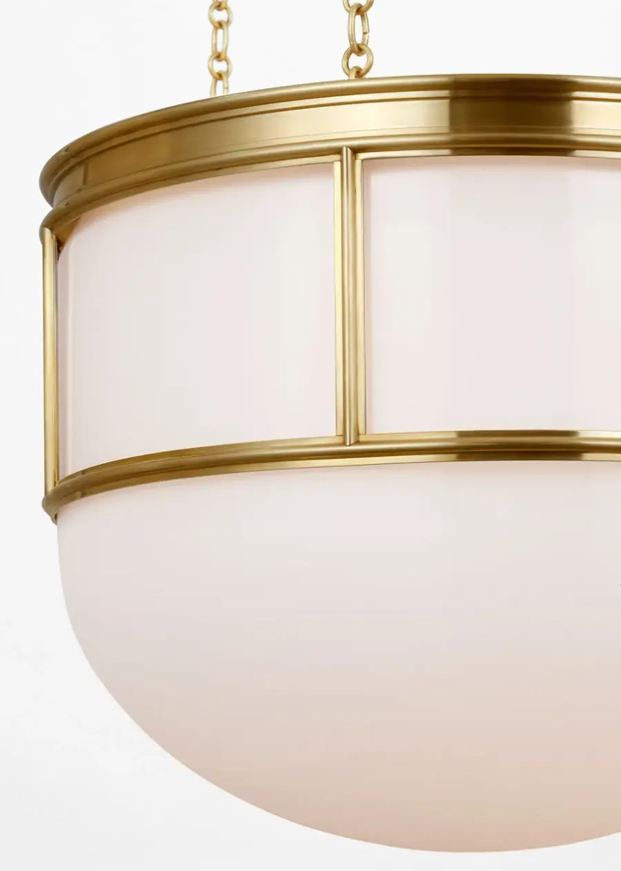 Martil 17" Lantern in Antique-Burnished Brass with White Glass - Image 2