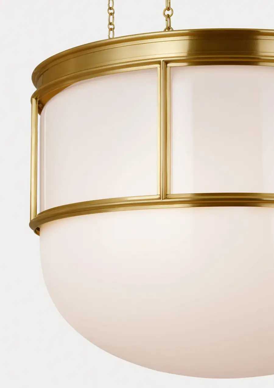 Martil 24" Lantern in Antique-Burnished Brass with White Glass - Image 2