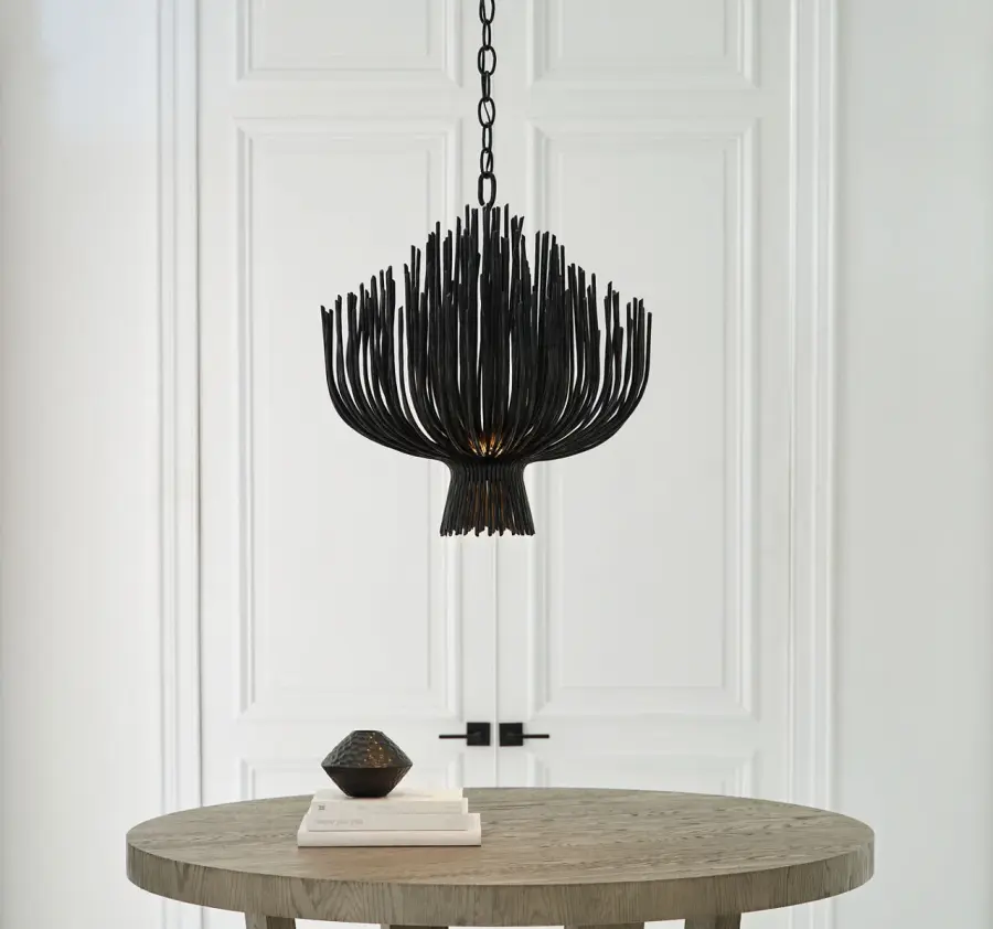 Astra 24" Sculpted Chandelier in Aged Iron - Image 5