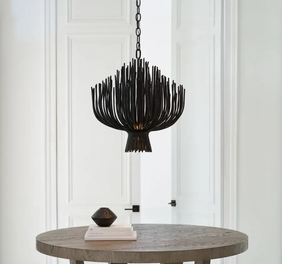 Astra 24" Sculpted Chandelier in Aged Iron - Image 6