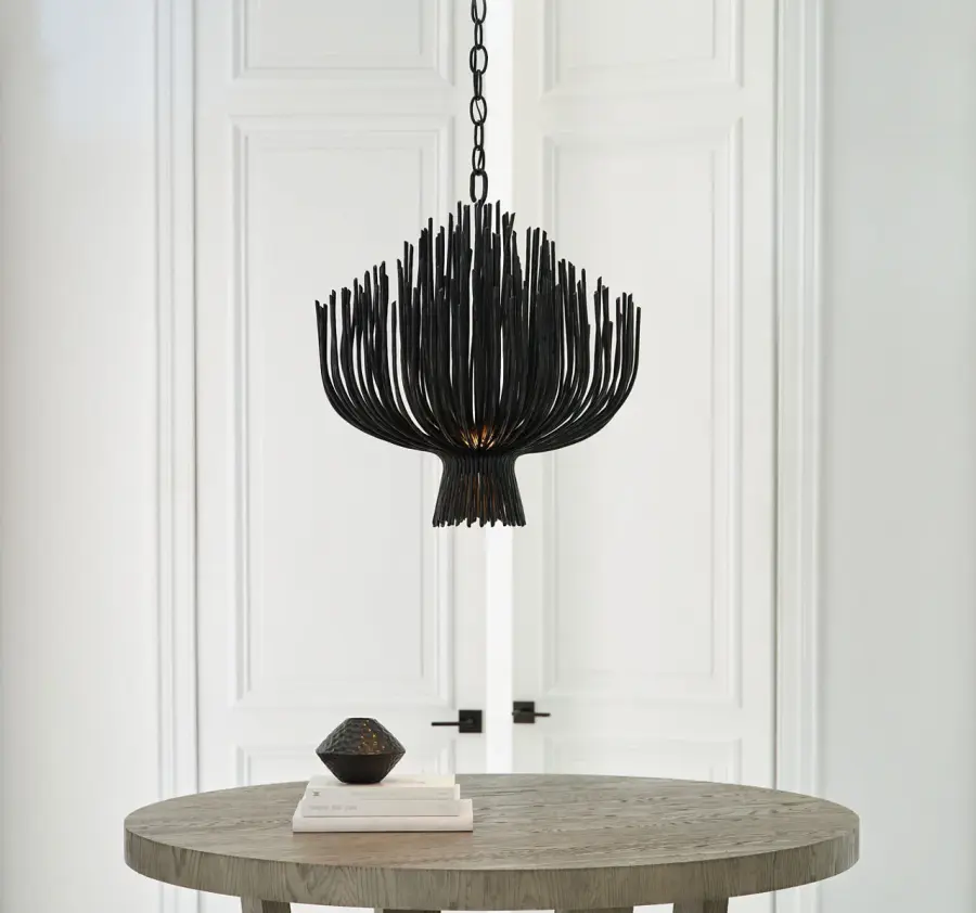 Astra 24" Sculpted Chandelier in Aged Iron - Image 8
