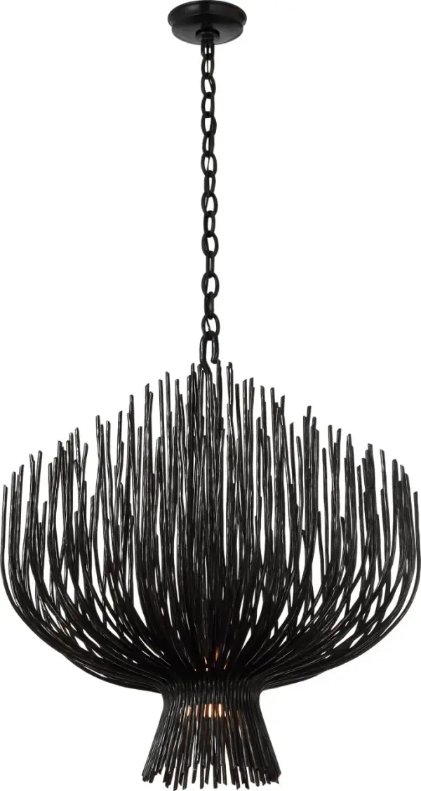 Astra 32" Sculpted Chandelier in Aged Iron - Image 3