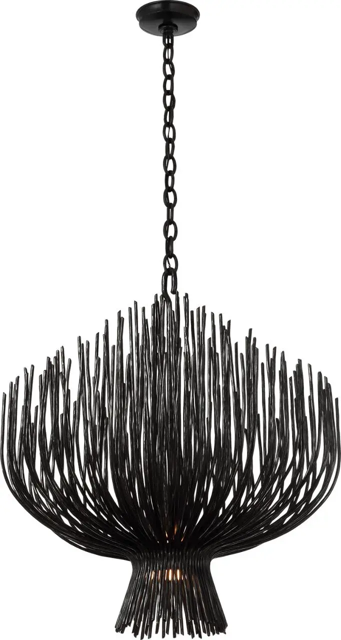 Astra 32" Sculpted Chandelier in Aged Iron - Image 3