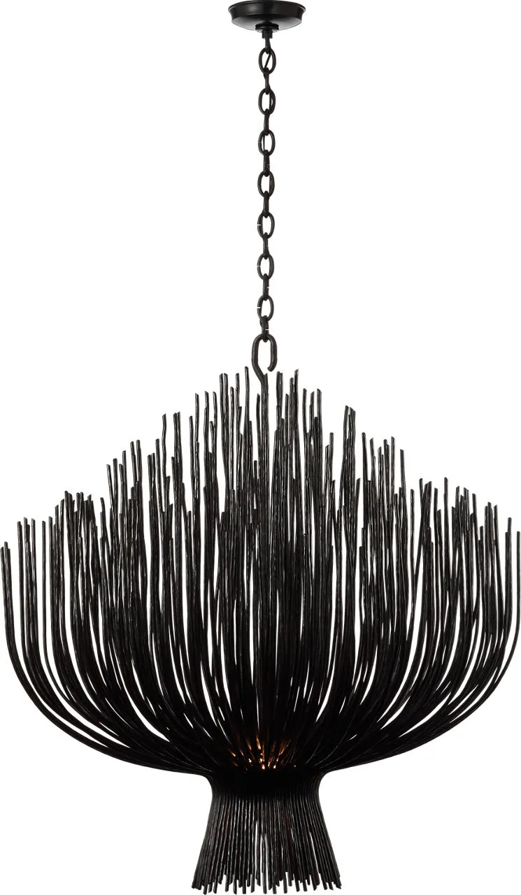 Astra 42" Sculpted Chandelier in Aged Iron