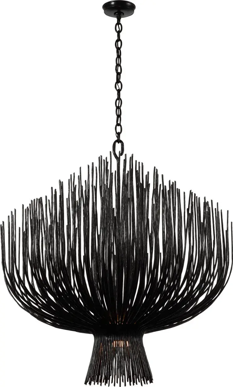 Astra 42" Sculpted Chandelier in Aged Iron - Image 3
