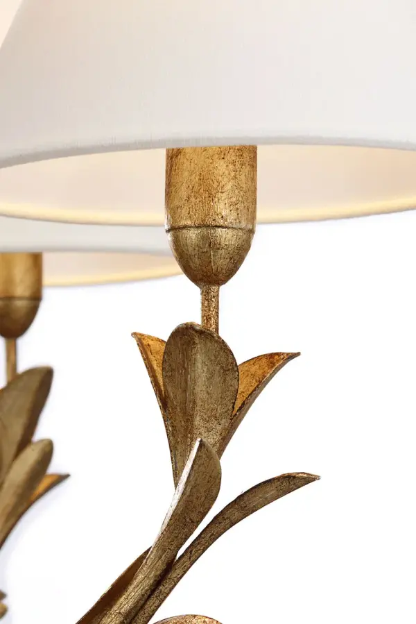 Provenz 32" 6-Light Chandelier in French Gild with Linen Shades - Image 3