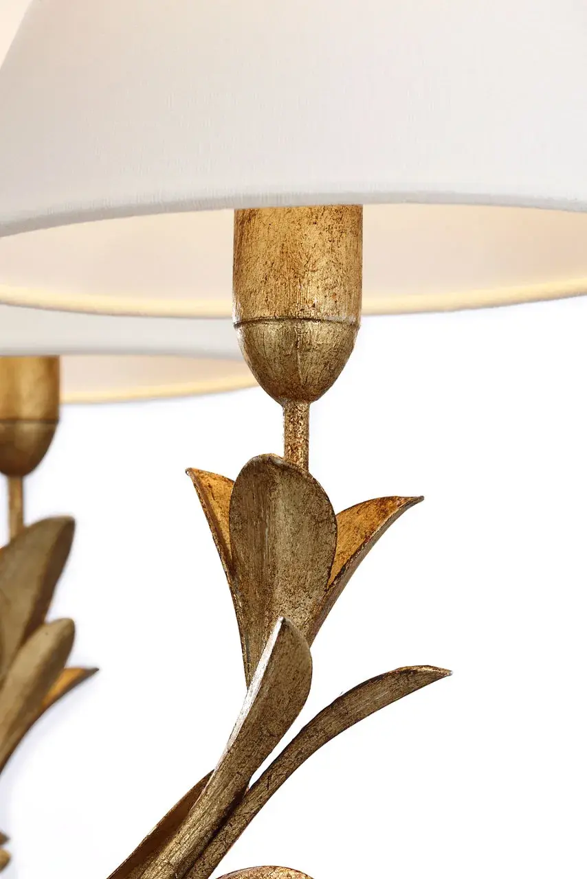 Provenz 32" 6-Light Chandelier in French Gild with Linen Shades - Image 3