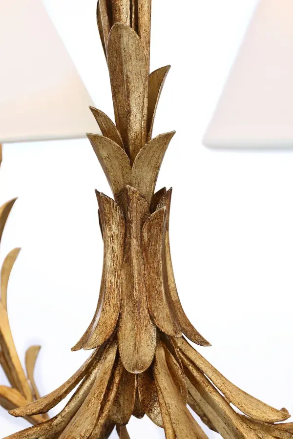 Provenz 32" 6-Light Chandelier in French Gild with Linen Shades - Image 4