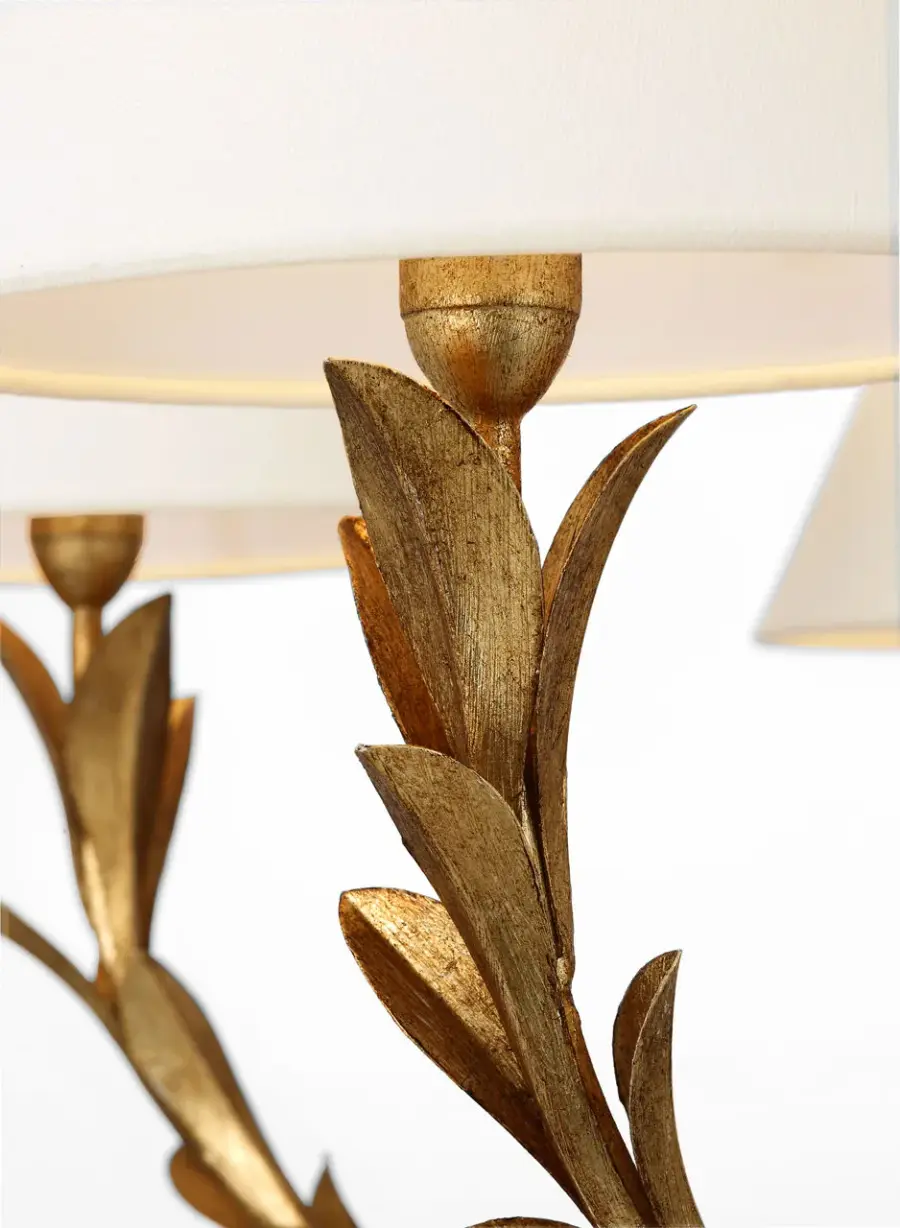 Provenz 42" 6-Light Chandelier in French Gild with Linen Shades - Image 2