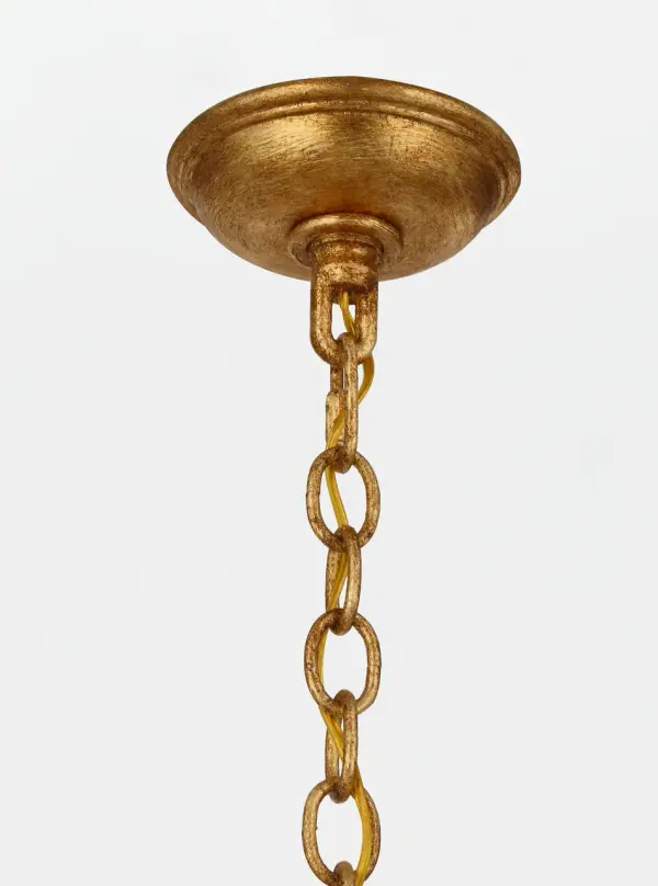 Provenz 42" 6-Light Chandelier in French Gild with Linen Shades - Image 3