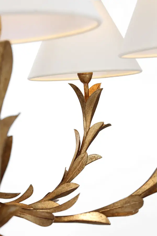 Provenz 42" 6-Light Chandelier in French Gild with Linen Shades - Image 5