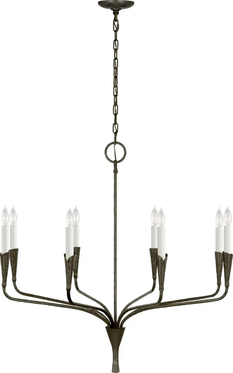 Aiden 40" Single Tier Chandelier in Aged Iron - Image 1