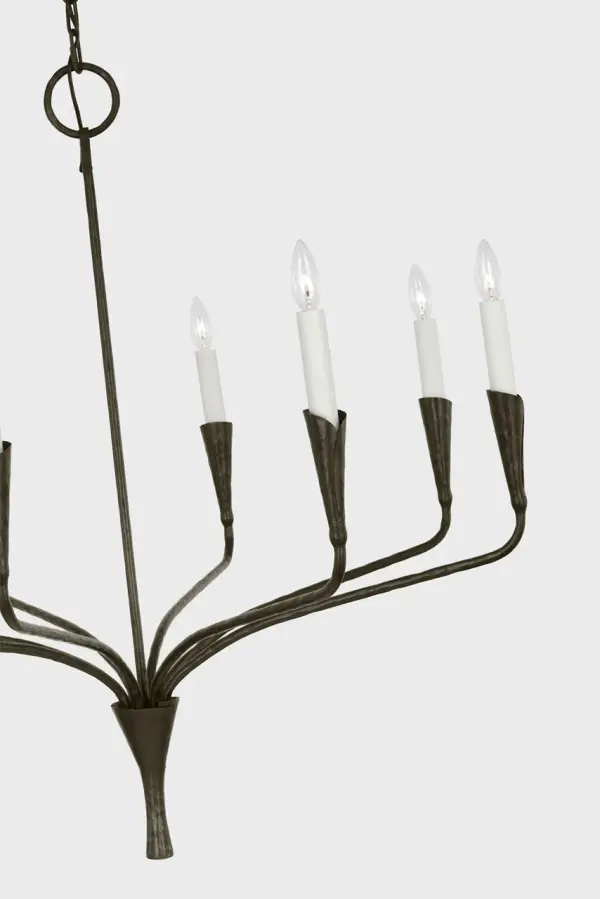 Aiden 40" Single Tier Chandelier in Aged Iron - Image 4