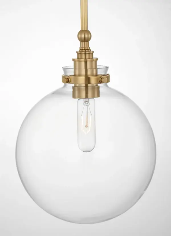 Parkington 10" Globe Pendant in Antique-Burnished Brass with Clear Glass - Image 4