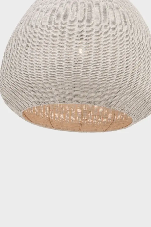 Kokomo 30" Domed Pendant in Bronze with Chalk Wicker Shade - Image 7