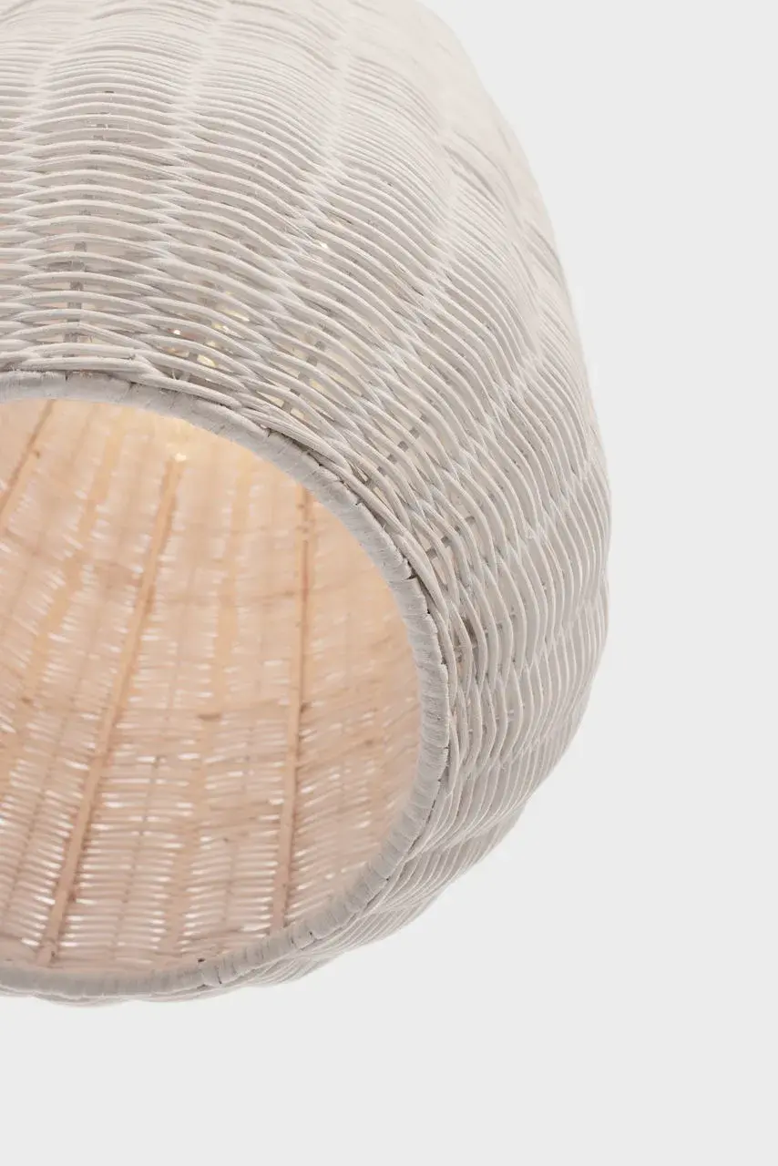 Kokomo 15" Elongated Pendant in Antique-Burnished Brass with Chalk Wicker Shade - Image 12