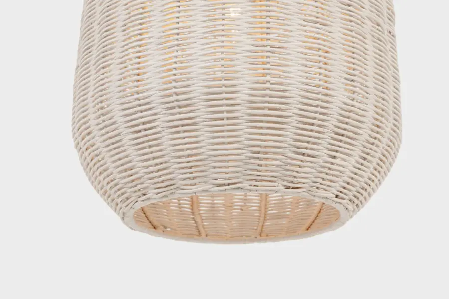 Kokomo 15" Elongated Pendant in Antique-Burnished Brass with Chalk Wicker Shade - Image 4