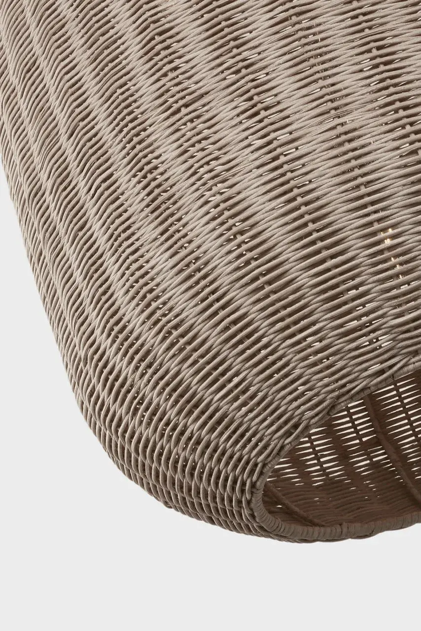 Kokomo 20" Elongated Pendant in Bronze with Ash Wicker Shade - Image 4