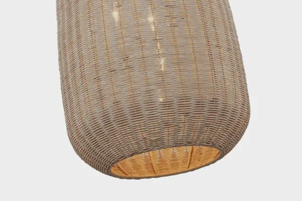 Kokomo 20" Elongated Pendant in Bronze with Ash Wicker Shade - Image 5