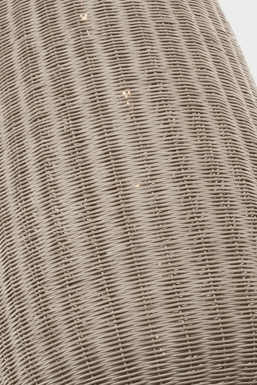Kokomo 20" Elongated Pendant in Polished Nickel with Ash Wicker Shade - Image 3