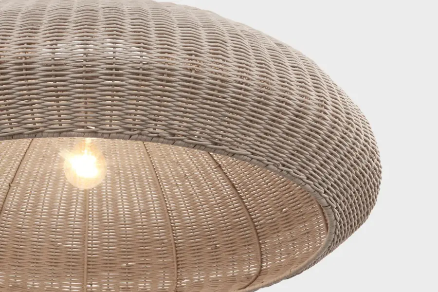 Kokomo 32" Wide Pendant in Antique-Burnished Brass with Ash Wicker Shade - Image 6