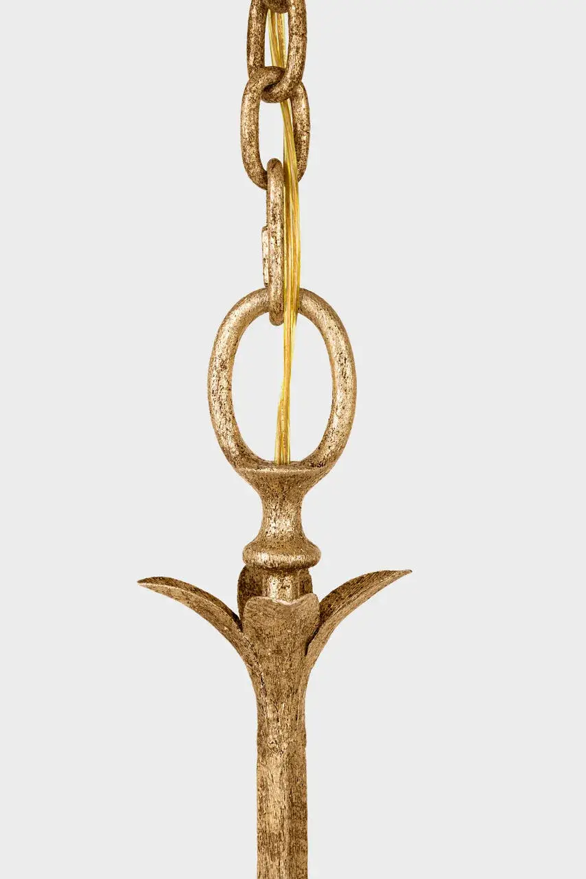 Amalfi 57" Linear Chandelier in Milano Gold with Linen Shades - Image 9