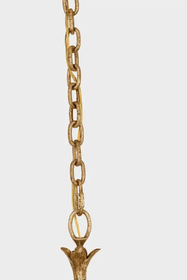 Amalfi 41" Chandelier in Milano Gold with Linen Shades - Image 4