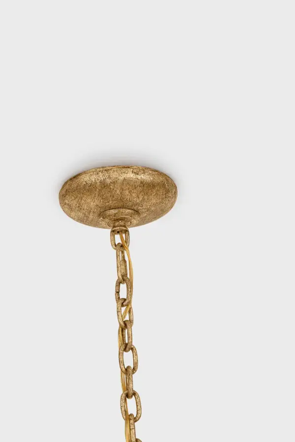 Amalfi 41" Chandelier in Milano Gold with Linen Shades - Image 5